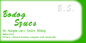 bodog szucs business card